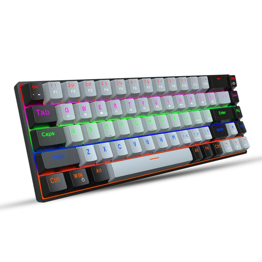 HXSJ V800 68 Keys Type-C Wired Cool Backlight Mechanical Keyboard(Red Shaft) - free shipping - PMC Jewellery - Order now!
