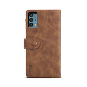 For OnePlus Nord N200 5G Retro Frosted Horizontal Flip Leather Case with Holder & Card Slot & Wallet & Zipper Pocket & Lanyard(Brown)