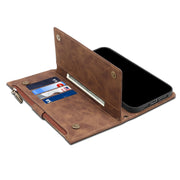 For OnePlus Nord N200 5G Retro Frosted Horizontal Flip Leather Case with Holder & Card Slot & Wallet & Zipper Pocket & Lanyard(Brown)