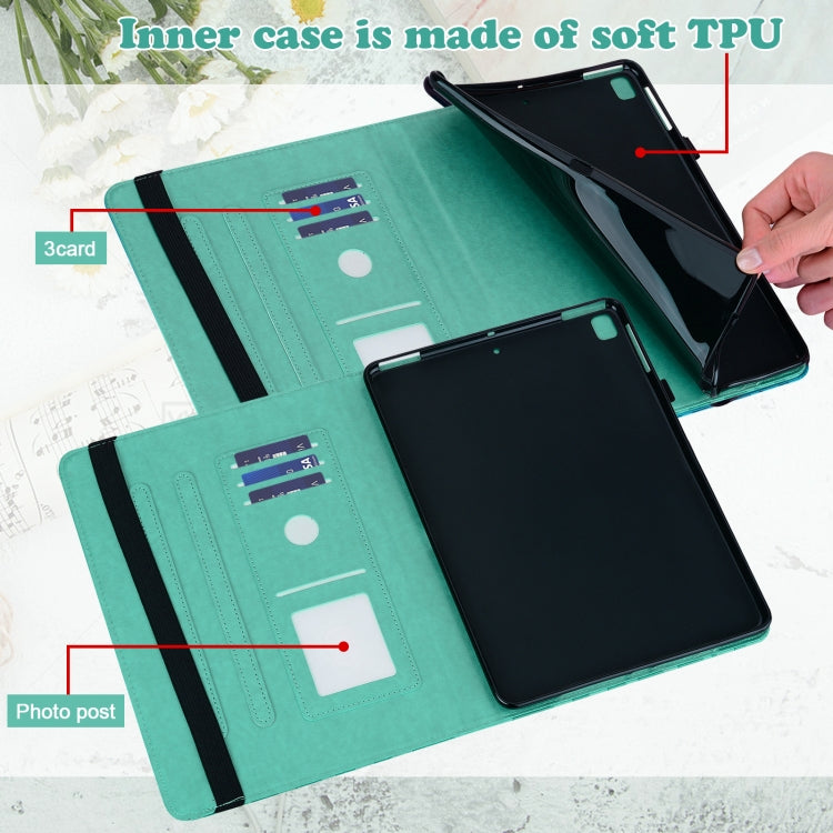 For Huawei MediaPad T3 10 Tree & Deer Pattern Pressed Printing Horizontal Flip PU Leather Case with Holder & Card Slots(Green) - free shipping - PMC TechLife - Order now!