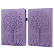 For Lenovo M10 TB-X505L Tree & Deer Pattern Pressed Printing Horizontal Flip PU Leather Case with Holder & Card Slots(Purple) - Lenovo by PMC TechLife | Online Shopping South Africa | PMC TechLife | Buy Now Pay Later Mobicred