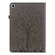 For Lenovo Tab M10 HD Gen 2 Tree & Deer Pattern Pressed Printing Horizontal Flip PU Leather Case with Holder & Card Slots(Pink)