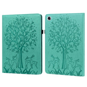 For Lenovo Tab M10 HD Gen 2 Tree & Deer Pattern Pressed Printing Horizontal Flip PU Leather Case with Holder & Card Slots(Green)