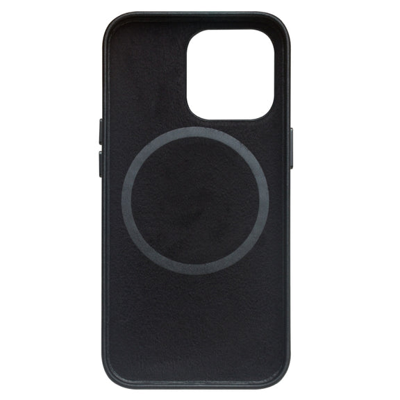 For iPhone 13 Pro Max QIALINO Nappa Cowhide MagSafe Magnetic Protective Case (Black)