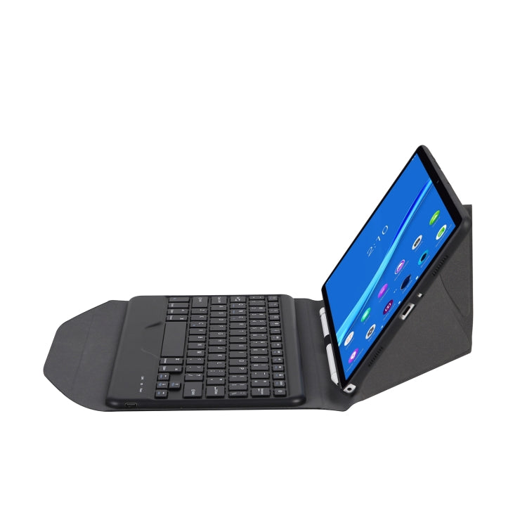 BM10 Diamond Texture Detachable Bluetooth Keyboard Leather Tablet Case with Pen Slot & Triangular Back Support For Lenovo Smart Tab M10 HPD Plus TB-X606F 10.3 inch(Black) - Lenovo Keyboard by PMC TechLife | Online Shopping South Africa | PMC TechLife
