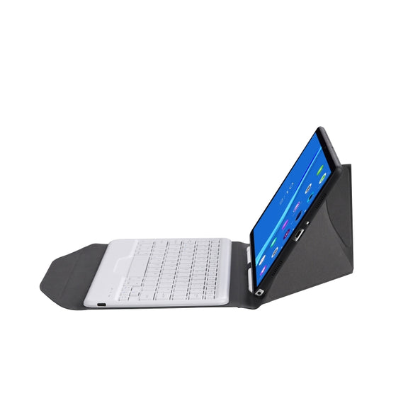 BM10 Diamond Texture Detachable Bluetooth Keyboard Leather Tablet Case with Pen Slot & Triangular Back Support For Lenovo Smart Tab M10 HPD Plus TB-X606F 10.3 inch(Black White)