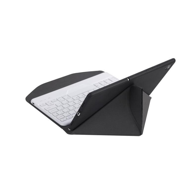 BM12 Diamond Texture Detachable Bluetooth Keyboard Leather Tablet Case with Pen Slot & Triangular Back Support For Lenovo Pad Plus 11 inch TB-J607F / Tab P11 11 inch TB-J606F(Black White)