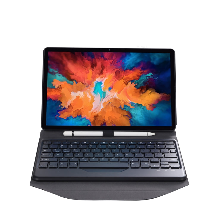 BM13 Diamond Texture Detachable Bluetooth Keyboard Leather Tablet Case with Pen Slot & Triangular Back Support For Lenovo Pad Pro 11.5 inch 2021 TB-J716F / Tab P11 Pro 11.5 inch TB-J706F(Black) - Lenovo Keyboard by PMC TechLife | Online Shopping South Africa | PMC TechLife