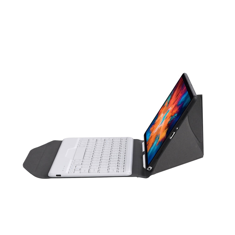 BM13 Diamond Texture Detachable Bluetooth Keyboard Leather Tablet Case with Pen Slot & Triangular Back Support For Lenovo Pad Pro 11.5 inch 2021 TB-J716F / Tab P11 Pro 11.5 inch TB-J706F(Black White) - Lenovo Keyboard by PMC TechLife | Online Shopping South Africa | PMC TechLife