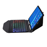 BM10S Backlight Edition Diamond Texture Detachable Bluetooth Keyboard Leather Tablet Case with Pen Slot & Triangular Back Support For Lenovo Smart Tab M10 HPD Plus TB-X606F 10.3 inch(Black)