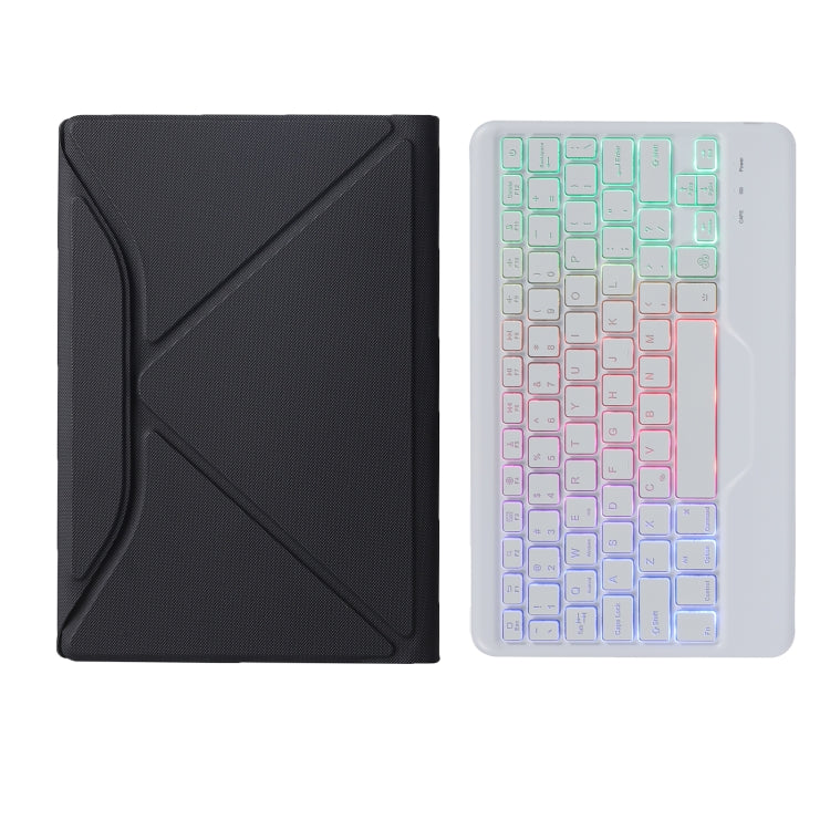 BM10S Backlight Edition Diamond Texture Detachable Bluetooth Keyboard Leather Tablet Case with Pen Slot & Triangular Back Support For Lenovo Smart Tab M10 HPD Plus TB-X606F 10.3 inch(Black White) - Lenovo Keyboard by PMC TechLife | Online Shopping South Africa | PMC TechLife