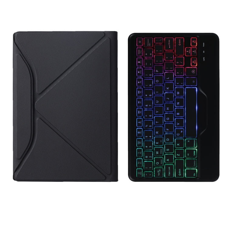 BM13S Backlight Edition Diamond Texture Detachable Bluetooth Keyboard Leather Tablet Case with Pen Slot & Triangular Back Support For Lenovo Pad Pro 11.5 inch 2021 TB-J716F / Tab P11 Pro 11.5 inch TB-J706F(Black)