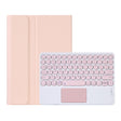 Y0N5-A TPU Tablet Case Lambskin Texture Round Keycap Bluetooth Keyboard Leather Tablet Case with Holder & Touchpad For Xiaomi Pad 5 / 5 Pro(Pink + Pink) - Others Keyboard by PMC TechLife | Online Shopping South Africa | PMC TechLife
