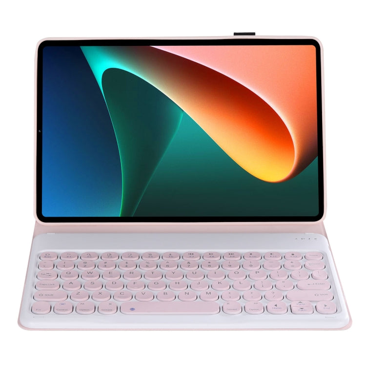 Y0N5 TPU Tablet Case Lambskin Texture Round Keycap Bluetooth Keyboard Leather Tablet Case with Holder For Xiaomi Pad 5 / 5 Pro(Pink + Pink) - Others Keyboard by PMC TechLife | Online Shopping South Africa | PMC TechLife