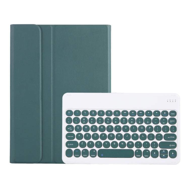Y0N5 TPU Tablet Case Lambskin Texture Round Keycap Bluetooth Keyboard Leather Tablet Case with Holder For Xiaomi Pad 5 / 5 Pro(Dark Green + Dark Green) - Others Keyboard by PMC TechLife | Online Shopping South Africa | PMC TechLife