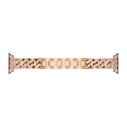 For Apple Watch Series 9&8&7 41mm / SE 3&SE 2&6&SE&5&4 40mm / 3&2&1 38mm Single Row Denim Diamond Alloy Watch Band(Rose Gold)