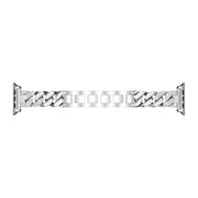 For Apple Watch Series 8&7 45mm / SE 2&6&SE&5&4 44mm / 3&2&1 42mm Single Row Denim Diamond Alloy Watch Band(Silver)