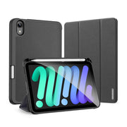For iPad mini 7 / mini 6 DUX DUCIS Domo Series Horizontal Flip Magnetic TPU + PU Leather Tablet Case with Three-folding Holder & Pen Slot(Black)