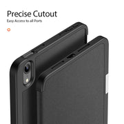 For iPad mini 7 / mini 6 DUX DUCIS Domo Series Horizontal Flip Magnetic TPU + PU Leather Tablet Case with Three-folding Holder & Pen Slot(Black)