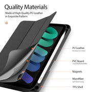 For iPad mini 7 / mini 6 DUX DUCIS Domo Series Horizontal Flip Magnetic TPU + PU Leather Tablet Case with Three-folding Holder & Pen Slot(Black)