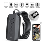 Y17 5MP 7.9mm Dual-lens HD Autofocus WiFi Industrial Digital Endoscope Zoomable Snake Camera, Cable Length:5m Hard Cable(Black)