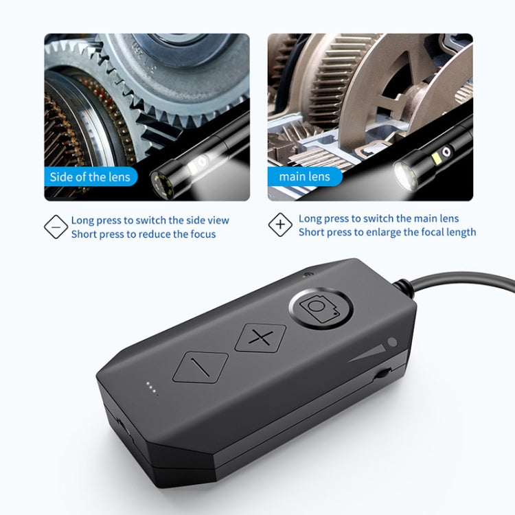 Y17 5MP 7.9mm Dual-lens HD Autofocus WiFi Industrial Digital Endoscope Zoomable Snake Camera, Cable Length:5m Hard Cable(Black)