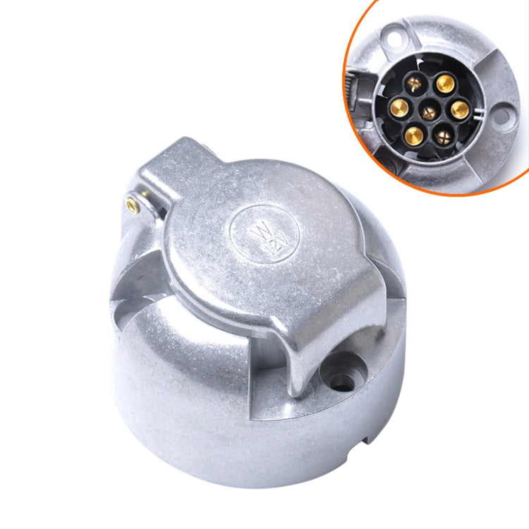A0201 12V 7 Pin Round Plug Female Metal Trailer Adapter Connector Boat Carvan EU Plug - Terminal connectors by PMC TechLife | Online Shopping South Africa | PMC TechLife | Buy Now Pay Later Mobicred