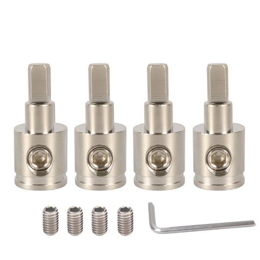 A5683 4 PCS Car Large Size Nickel-plated Brass 0GA to 4GA Audio Terminal Block with Screws - Terminal connectors by PMC Jewellery | Online Shopping South Africa | PMC Jewellery | Buy Now Pay Later Mobicred