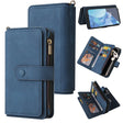For OnePlus 9 Pro Skin Feel PU + TPU Horizontal Flip Leather Case With Holder & 15 Cards Slot & Wallet & Zipper Pocket & Lanyard(Blue) - OnePlus Cases by PMC TechLife | Online Shopping South Africa | PMC TechLife | Buy Now Pay Later Mobicred