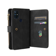 For OnePlus Nord N10 5G Skin Feel PU + TPU Horizontal Flip Leather Case With Holder & 15 Cards Slot & Wallet & Zipper Pocket & Lanyard(Black)