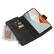 For OnePlus Nord N100 5G Skin Feel PU + TPU Horizontal Flip Leather Case With Holder & 15 Cards Slot & Wallet & Zipper Pocket & Lanyard(Black)