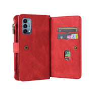 For OnePlus Nord N200 5G Skin Feel PU + TPU Horizontal Flip Leather Case With Holder & 15 Cards Slot & Wallet & Zipper Pocket & Lanyard(Red)