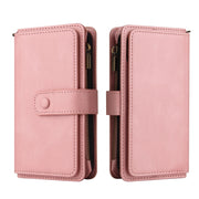 For OnePlus Nord N200 5G Skin Feel PU + TPU Horizontal Flip Leather Case With Holder & 15 Cards Slot & Wallet & Zipper Pocket & Lanyard(Pink)