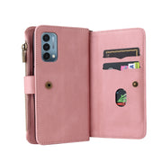 For OnePlus Nord N200 5G Skin Feel PU + TPU Horizontal Flip Leather Case With Holder & 15 Cards Slot & Wallet & Zipper Pocket & Lanyard(Pink)