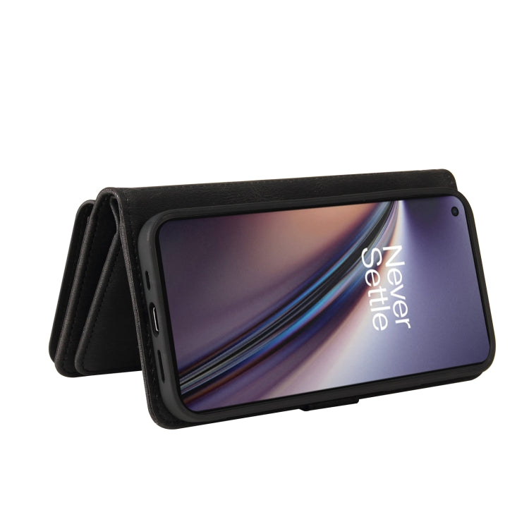 For OnePlus Nord CE 5G Skin Feel PU + TPU Horizontal Flip Leather Case With Holder & 15 Cards Slot & Wallet & Zipper Pocket & Lanyard(Black) - OnePlus Cases by PMC TechLife | Online Shopping South Africa | PMC TechLife | Buy Now Pay Later Mobicred