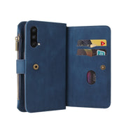 For OnePlus Nord CE 5G Skin Feel PU + TPU Horizontal Flip Leather Case With Holder & 15 Cards Slot & Wallet & Zipper Pocket & Lanyard(Blue)