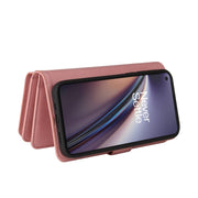 For OnePlus Nord CE 5G Skin Feel PU + TPU Horizontal Flip Leather Case With Holder & 15 Cards Slot & Wallet & Zipper Pocket & Lanyard(Pink)