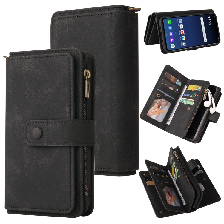 For LG G9 / Velvet Skin Feel PU + TPU Horizontal Flip Leather Case With Holder & 15 Cards Slot & Wallet & Zipper Pocket & Lanyard(Black) - LG by PMC Jewellery | Online Shopping South Africa | PMC Jewellery | Buy Now Pay Later Mobicred