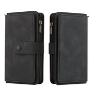 For LG G9 / Velvet Skin Feel PU + TPU Horizontal Flip Leather Case With Holder & 15 Cards Slot & Wallet & Zipper Pocket & Lanyard(Black)