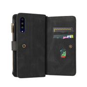 For LG G9 / Velvet Skin Feel PU + TPU Horizontal Flip Leather Case With Holder & 15 Cards Slot & Wallet & Zipper Pocket & Lanyard(Black)
