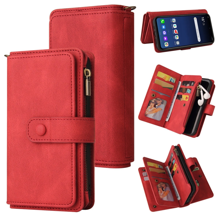 For LG G9 / Velvet Skin Feel PU + TPU Horizontal Flip Leather Case With Holder & 15 Cards Slot & Wallet & Zipper Pocket & Lanyard(Red) - LG by PMC TechLife | Online Shopping South Africa | PMC TechLife | Buy Now Pay Later Mobicred