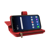 For LG G9 / Velvet Skin Feel PU + TPU Horizontal Flip Leather Case With Holder & 15 Cards Slot & Wallet & Zipper Pocket & Lanyard(Red)