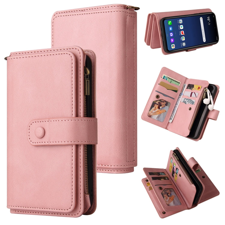 For LG G9 / Velvet Skin Feel PU + TPU Horizontal Flip Leather Case With Holder & 15 Cards Slot & Wallet & Zipper Pocket & Lanyard(Pink) - LG Cases by PMC TechLife | Online Shopping South Africa | PMC TechLife | Buy Now Pay Later Mobicred