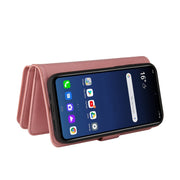 For LG G9 / Velvet Skin Feel PU + TPU Horizontal Flip Leather Case With Holder & 15 Cards Slot & Wallet & Zipper Pocket & Lanyard(Pink)