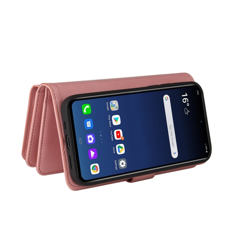 For LG G9 / Velvet Skin Feel PU + TPU Horizontal Flip Leather Case With Holder & 15 Cards Slot & Wallet & Zipper Pocket & Lanyard(Pink)