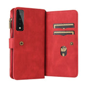 For LG Stylo 7 / Stylo 7 5G Skin Feel PU + TPU Horizontal Flip Leather Case With Holder & 15 Cards Slot & Wallet & Zipper Pocket & Lanyard(Red)
