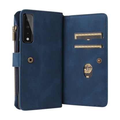For LG Stylo 7 / Stylo 7 5G Skin Feel PU + TPU Horizontal Flip Leather Case With Holder & 15 Cards Slot & Wallet & Zipper Pocket & Lanyard(Blue) - LG by PMC Jewellery | Online Shopping South Africa | PMC Jewellery | Buy Now Pay Later Mobicred