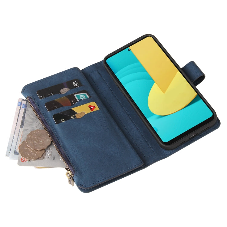For LG Stylo 7 / Stylo 7 5G Skin Feel PU + TPU Horizontal Flip Leather Case With Holder & 15 Cards Slot & Wallet & Zipper Pocket & Lanyard(Blue)