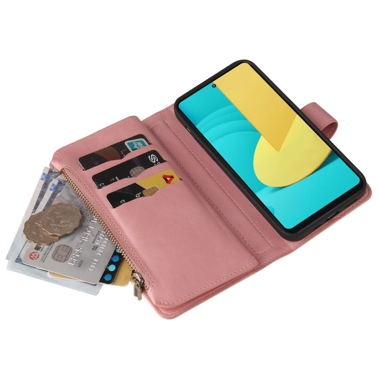 For LG Stylo 7 / Stylo 7 5G Skin Feel PU + TPU Horizontal Flip Leather Case With Holder & 15 Cards Slot & Wallet & Zipper Pocket & Lanyard(Pink) - LG Cases by PMC Jewellery | Online Shopping South Africa | PMC Jewellery | Buy Now Pay Later Mobicred