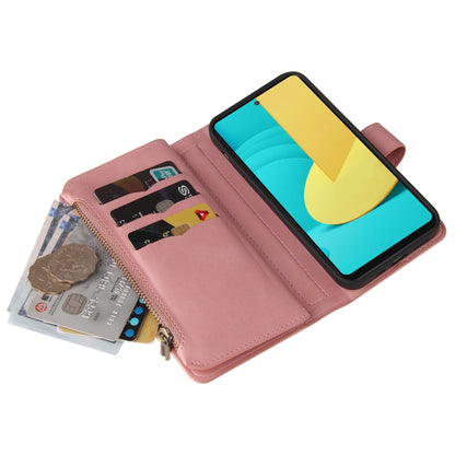 For LG Stylo 7 / Stylo 7 5G Skin Feel PU + TPU Horizontal Flip Leather Case With Holder & 15 Cards Slot & Wallet & Zipper Pocket & Lanyard(Pink) - LG Cases by PMC Jewellery | Online Shopping South Africa | PMC Jewellery | Buy Now Pay Later Mobicred